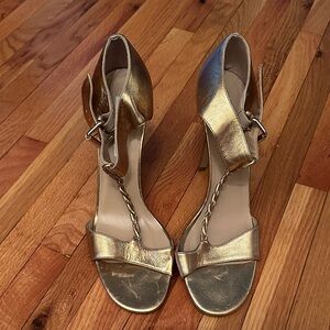 Diane Von Furstenberg Gold Heeled Sandals